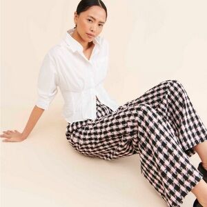 Hutch Tweed Herringbone Wide-Leg Pants